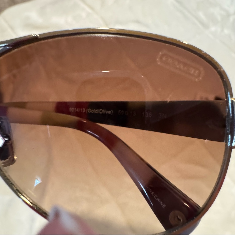 Coach Dark Lenses with Gold Frame Sunglasses - Picture 6 of 10